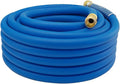 50FT 3/4 Heavy Duty Rubber Garden Hose - 200psi Working 1000psi Burst - Hot/Cold Water - Five-Layered Braiding for Durability - Versatile for Gardening Agriculture Construction(Blue)