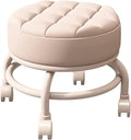 Rolling StoolLow Rolling Stool with WheelsLittle Low Small StoolsFoot Stools with Universal Swivel Caster Wheels Leather Small Stools for Gardening Home Daily PartyGrey (Color ) (Color : Bia (