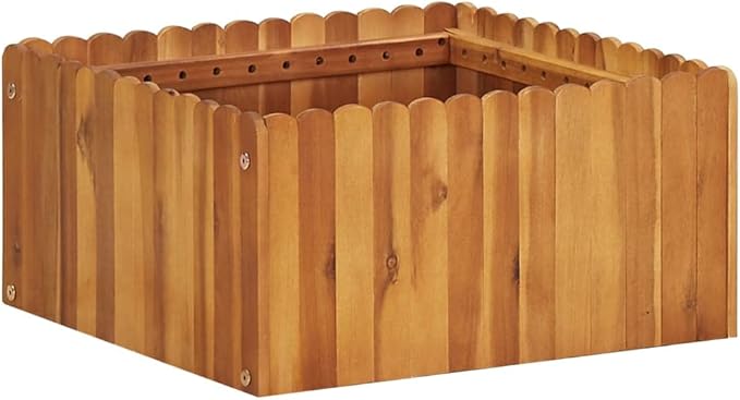 SKM Garden Raised Bed 50x50x25 cm Solid Acacia Wood (Weight-7KG)