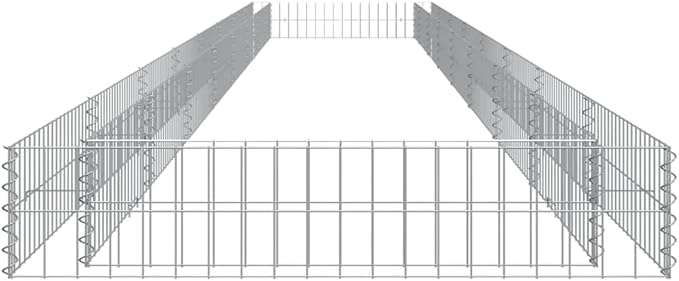 Gabion Raised Bed 315 x 315 x 7.9 in Galvanized Steel Planter Box Industrial Privacy Fence Screen for Garden Patio Balcony Outdoor Privacy Decor