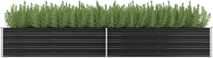 SKM Garden Raised Bed Garden Raised Bed Anthracite 126x31.5x17.7 Galvanized Steel