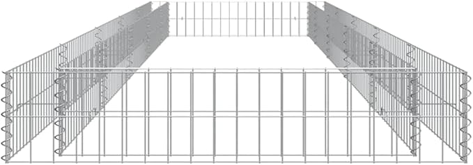 Large Galvanized Steel Raised Garden Bed 197 x 197 x 8 in Silver Gabion Planter Box for Outdoor Vegetables Flowers Patio Backyard