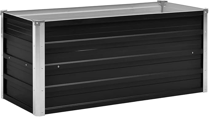 Garden Raised Bed Spacious Design Durable Weather-Resistant Enhanced Drainage 39.4 x 15.7 x 17.7 in Galvanized Steel Planter Box for Outdoor Gardening Vegetables Flowers Herbs