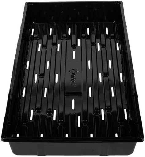 SUNPACK 10 x 20 Seed Starting Tray Black 2.5 (Pack of 10) - with Drainage Holes Perfect for Greenhouses or Indoor Gardening - Ideal for Seedlings and Cuttings