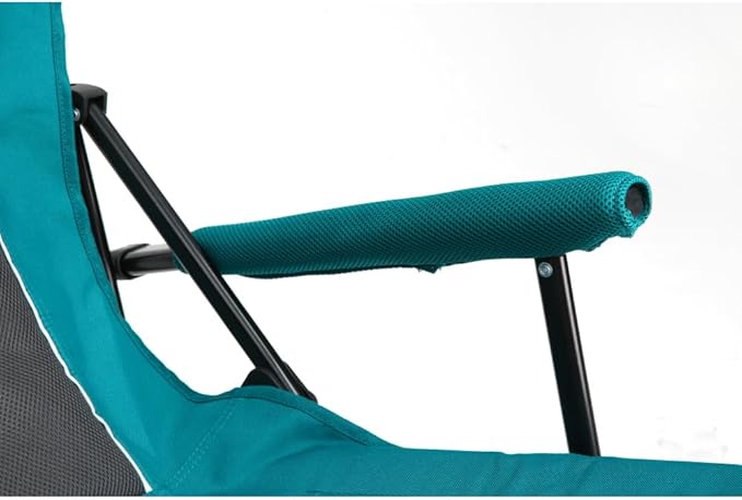 High Back Heavy Duty Lawn Chair Support 250LBS Portable Collapsible Chair with Cup Holder (Blue + Steel)