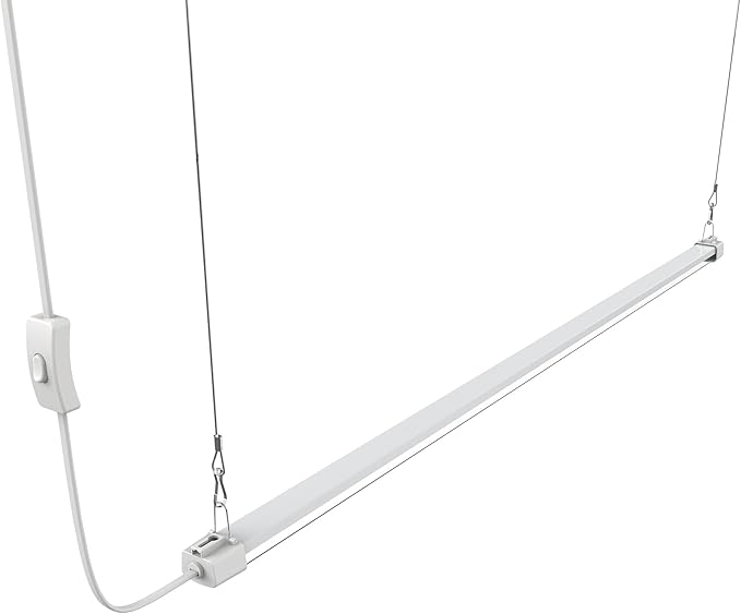LED Grow Light 4FT Full Spectrum Compact Linkable Lighting Fixture for Indoor Greenhouse Year Round Plant Seedlings Essential Grow Slim Hanging Suspended Strip