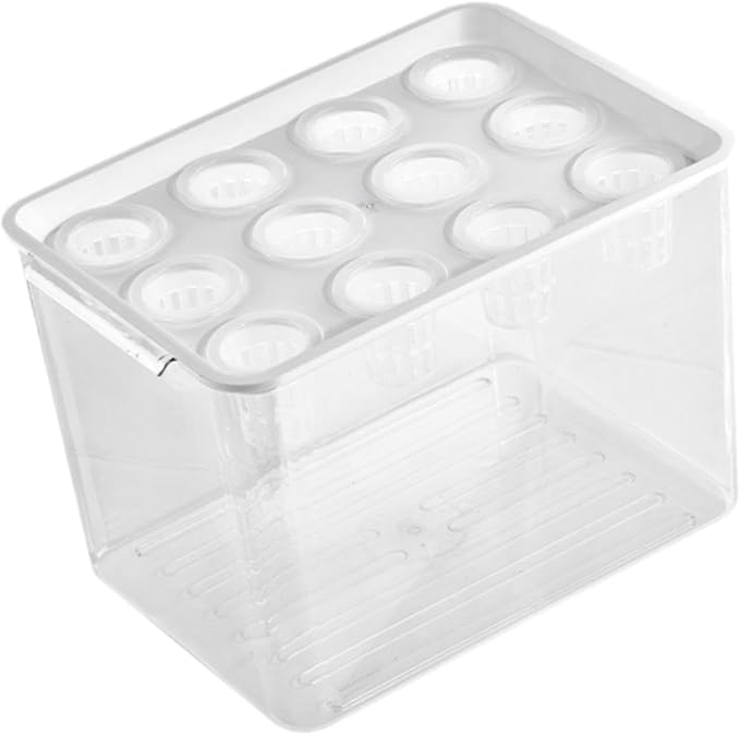 Indoor Hydroponics Tool Hydroponics Grower Kit Rectangular Sturdy 12 Hole Microgreens Growing Kit for Indoor Vegetables Home White Lid