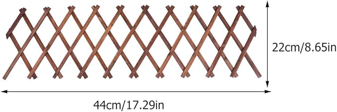 Expandable Carbonized Wood Vine Support Trellis Panel 44cm X 22cm 0.9cm Thickened Anti-Corrosion Frame for Outdoor Garden Climbing Plants and Vegetable Vines