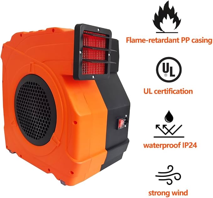 3HP Inflatable Bounce House Blower2150W Commercial Air Blower for Large Water SlidesInflatable Paint BoothCastle and Jump Slides