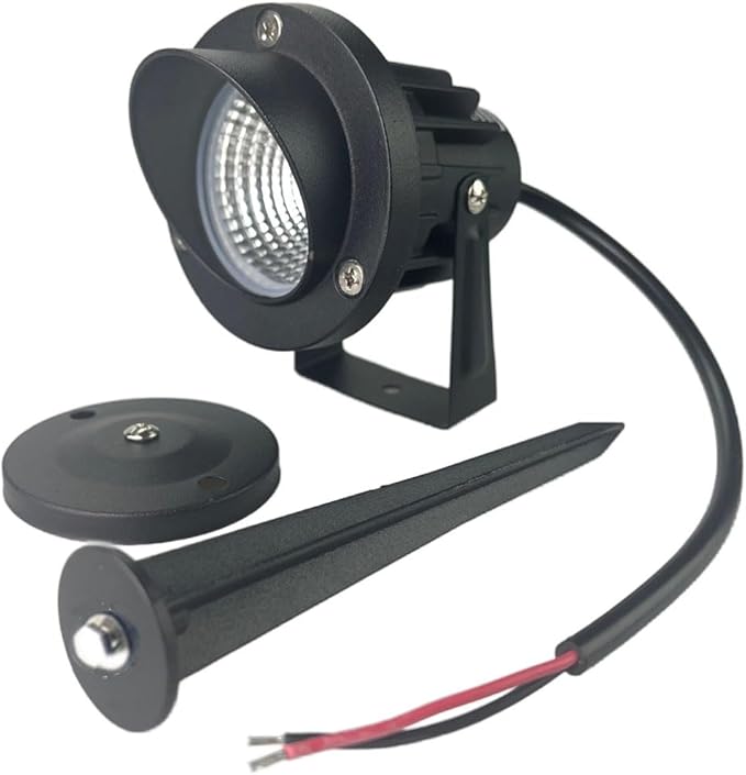 QUANS 6 Pack 12W Warm White Low Voltage Outdoor Landscape Spotlight LED Light Wall Mount Fixture Waterproof Stake Spike Stand for Pathway Lawn Garden Yard Tree Lighting 12V 24V 60V DC AC No Plug