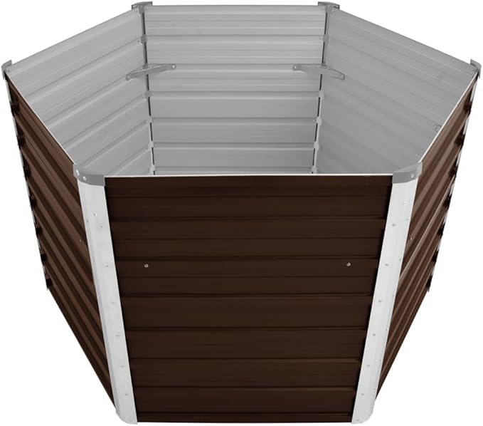 Garden Raised Bed Brown 50.8x50.8x30.3 Galvanized Steel
