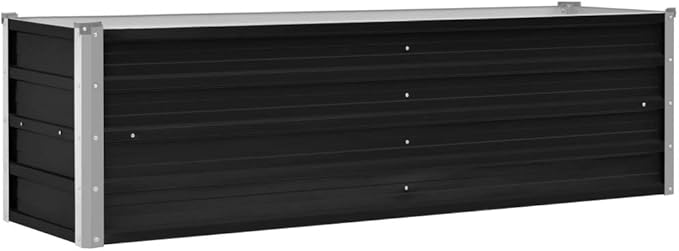 Garden Raised Bed Anthracite 63x15.7x17.7 Galvanised Steel