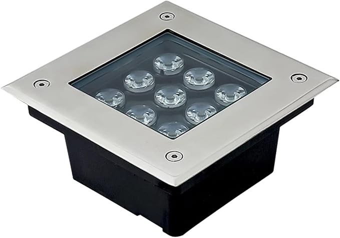 LED Outdoor Buried Spot Light Square Fixture Underground Lamp Garden Landscape In-ground Lights IP67 Waterproof Decorative Spotlight AC85-265V 7 Color (Warm White 36W)