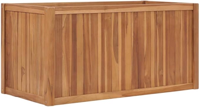 Outdoor Wooden Raised Garden Bed Planter Garden Box Raised Planter Raised Beds for Garden Flower Herb Vegetable 39.4x19.7x19.7 Solid Wood Teak