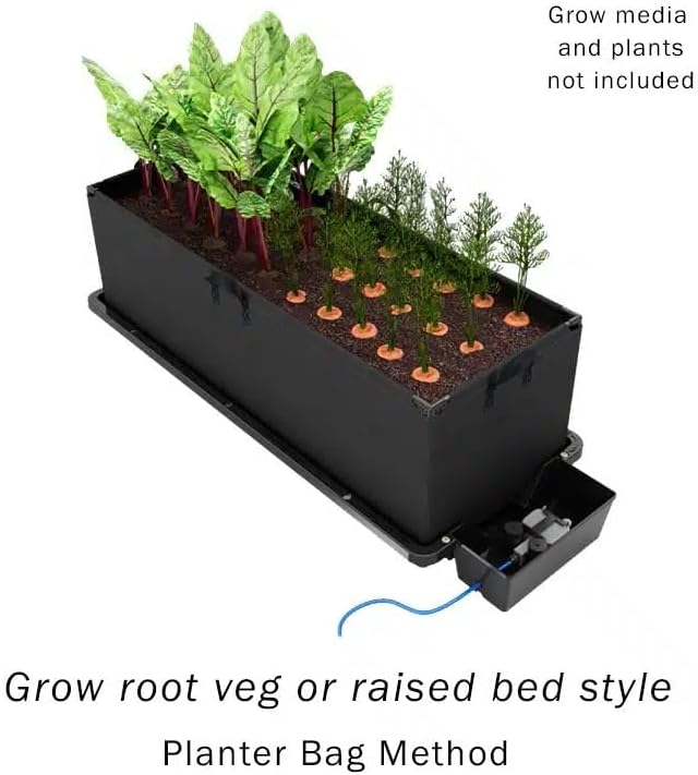 AutoPot Tray2Grow System - Tray2Grow with Planter Bag and 25 Gal PRO FlexiTank - Self-Watering Gravity-Fed Hydroponic Indoor System Black