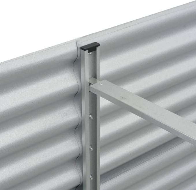 Garden Raised BedOutdoor Galvanized Planter Overhead Garden Box for VegetablesPlantsFlowersHerbsFruits Large Metal Raised Garden Beds 126x31.5x17.3 Galvanised Steel Silver