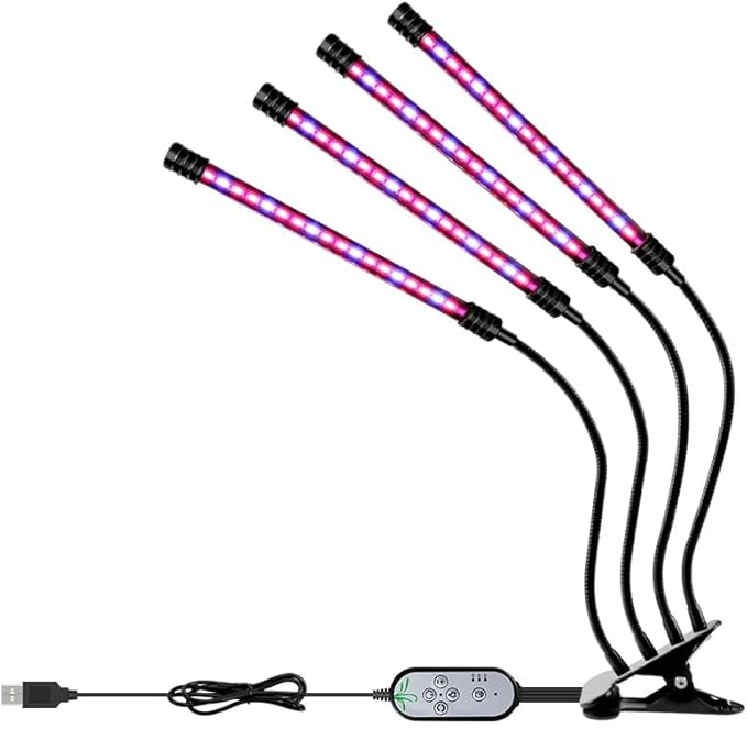 80W LED USB Power Supply Indoor Planting Light 5V Dimmable Automatic on/Off 360° Adjustable 3-Mode Greenhouse Tent Hydroponic UV/IR Vegetables Flowers Seedlings Red and Blue Cultivation Lamping