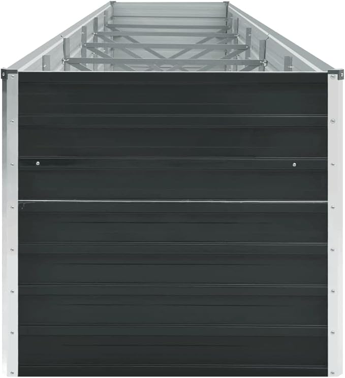 Garden Raised Bed Raised Flower Bed Garden beds Outdoor Gardening Box Patio planters Suitable for Courtyard Orchard Nursery Corridor Galvanized Steel 189x31.5x30.3 Anthracite