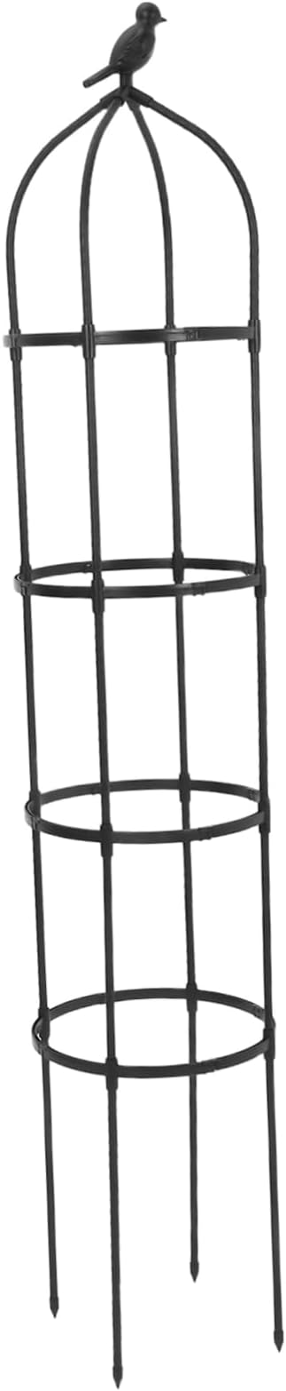 Mikikit Garden Accessories Outdoor Metal Garden Trellis Bird Design Decorative Trellis for Flower Bed and Patio