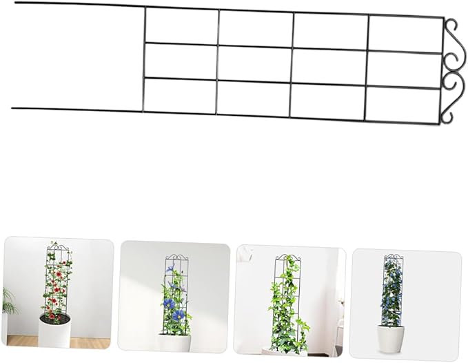 Beaupretty 4pcs Metal Plant Support Frames Climbing Trellis Garden Plant Fixed Rings for Indoor Outdoor Vines and Flowers 50x15cm Black Greenhouse Support
