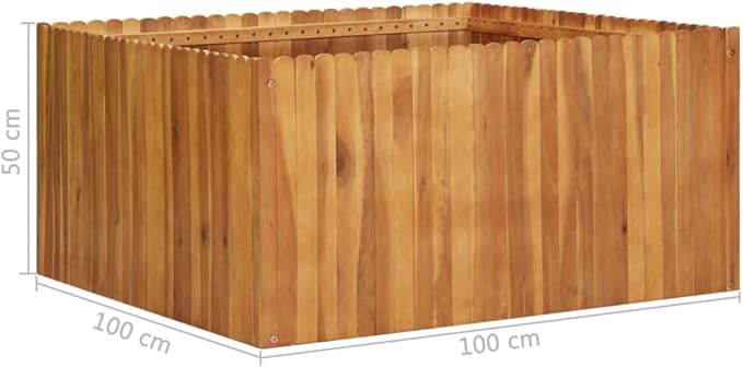 Garden Raised Bed Raised Flower Bed Horse Trough planters Patio planters Standing Planter Suitable for Orchard Corridor Courtyard Nursery 39.4x39.4x19.7 Solid Acacia Wood