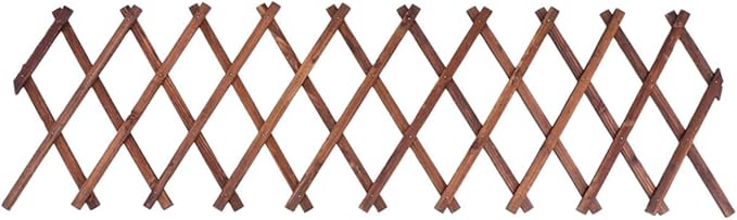YARNOW Expandable Garden Trellis Versatile Climbing Plant Support Panel Height Durable Carbonized for Outdoor Fencing and Garden Decoration
