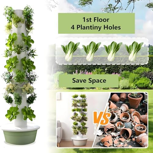 Indoor Hydroponics Growing Tower - 7-Layer Aeroponic Garden for Smart Plant Climbing - Ideal for Gardening Lovers &amp Home Vegetable Cultivation