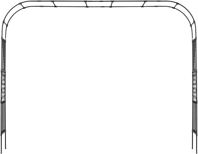 Garden Arch Trellis Length 9.84FT Height 8.2FT Arch Garden Trellis Arbor for Climbing Plants Outdoor Heavy Duty Plant Arch for Lawn Party Ceremony Wedding Decoration Black