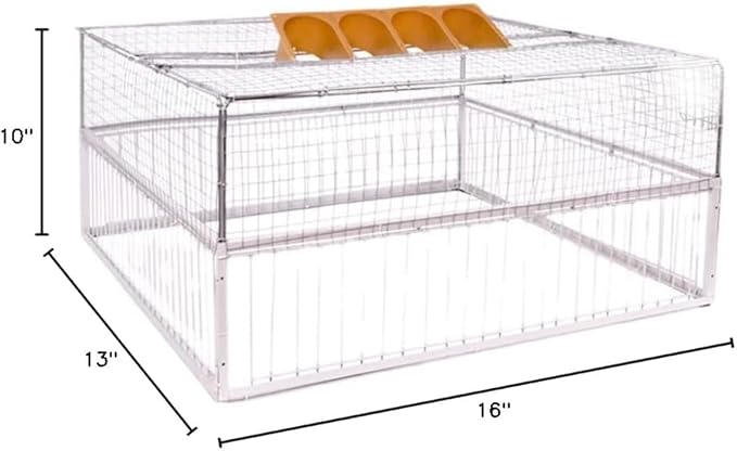 Big Foldable Galvanised Pigeon Dove Bird Trap Cage Feral Pigeon Humane Way with The one-Way Entrance Trapping Pigeons Doves in Cages 1 (40x30x26cm / 17x13x10inch 4 Entrances)