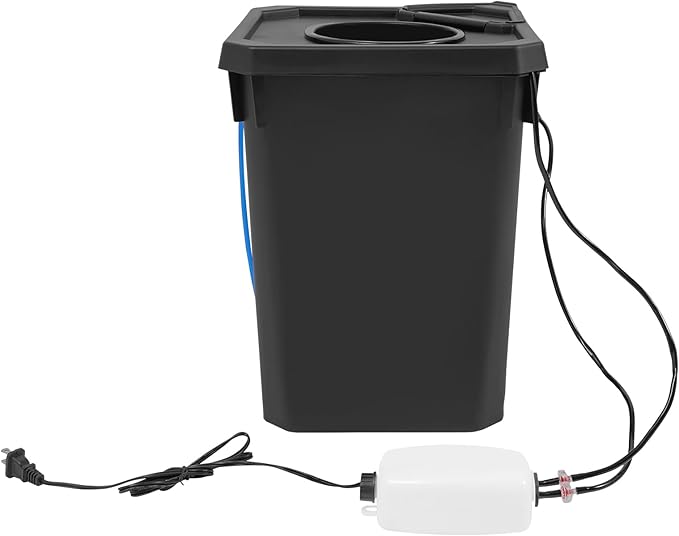 Hydroponics Growing System with Top Drip Kit 7 Gallon Deep Water Culture Bucket System with Air Pump&ampHose Recirculating Drip Garden System (1pcs)