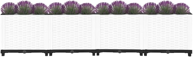 SKM Raised Bed White Polypropylene Large Durable Raised Garden BedWhite (Weight 18.01KG)