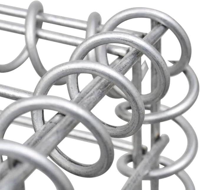 Galvanized Steel Gabion Raised Bed Gabion Planter Steel Fencing Wire Patio Flower Plant Bed Basket Stone Ideal for Garden and Patio 141.7x11.8x11.8-207