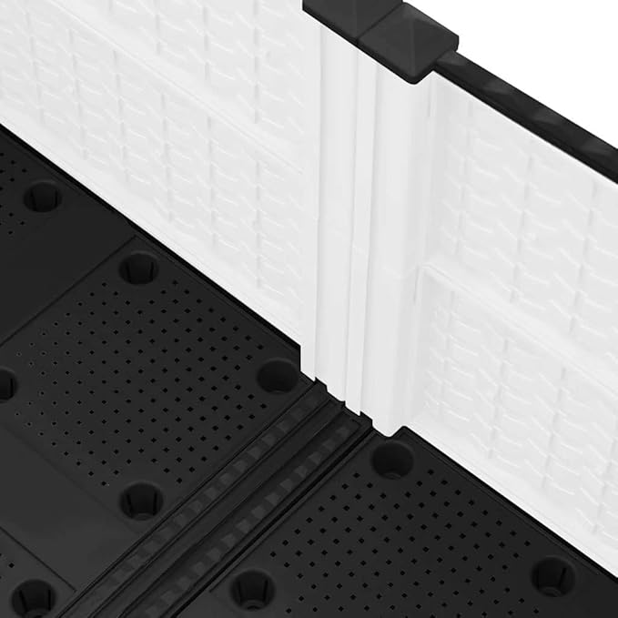 47 White Raised Garden Bed 47.2 x 47.2 x 15.0 in Polypropylene Planter Box with Basketweave Texture Lightweight Outdoor Planter for Patio Balcony Herb &amp Tomato Gardening