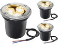 LED Spotlight LED Buried Lights3W Outdoor Recessed Round Landscape Lamp 12V/24V Ground Lights for DrivewayStepGardenPathwayPatio3 PackCool White Light12VYellow Light-12V