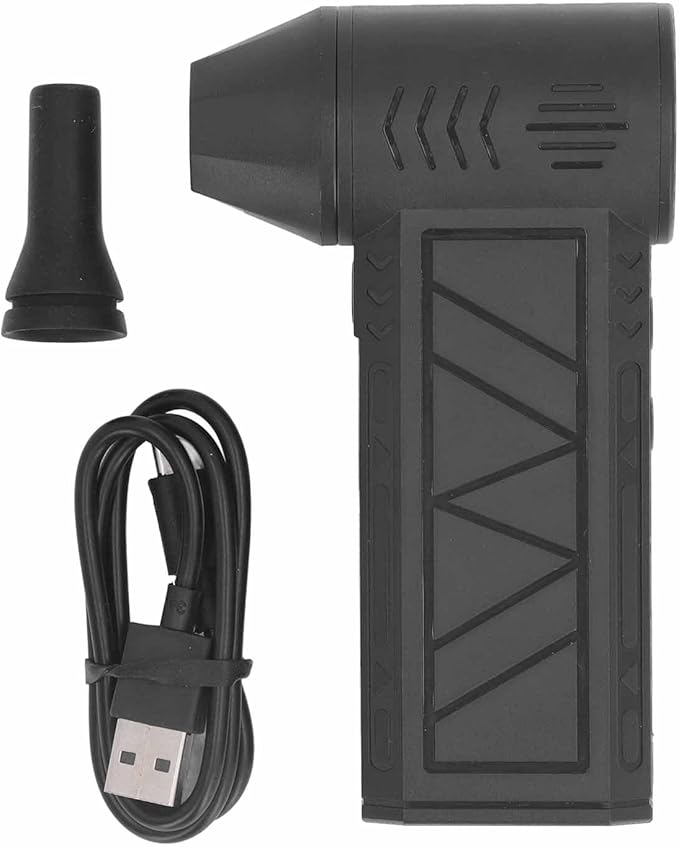 Dry Blower 2500mAh Electric Air Blower 4 Gears Adjustable Cordless for Pet Hair (Black)