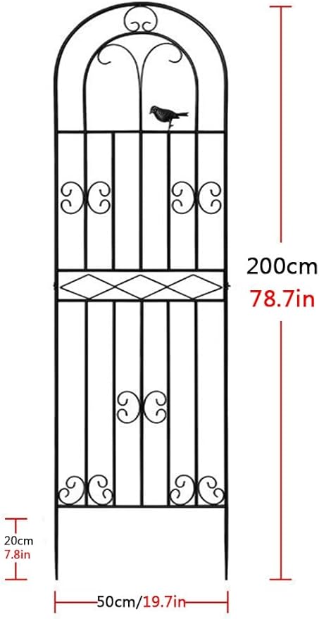 Garden Trellis 70.8/78.7/86.6 Inch High Decoration Arched Fence Trellis for Climbing Plants for Patio Lawn Yard Backyard Wall Brackets(Color:GreenSize:200cm/78.4inch)