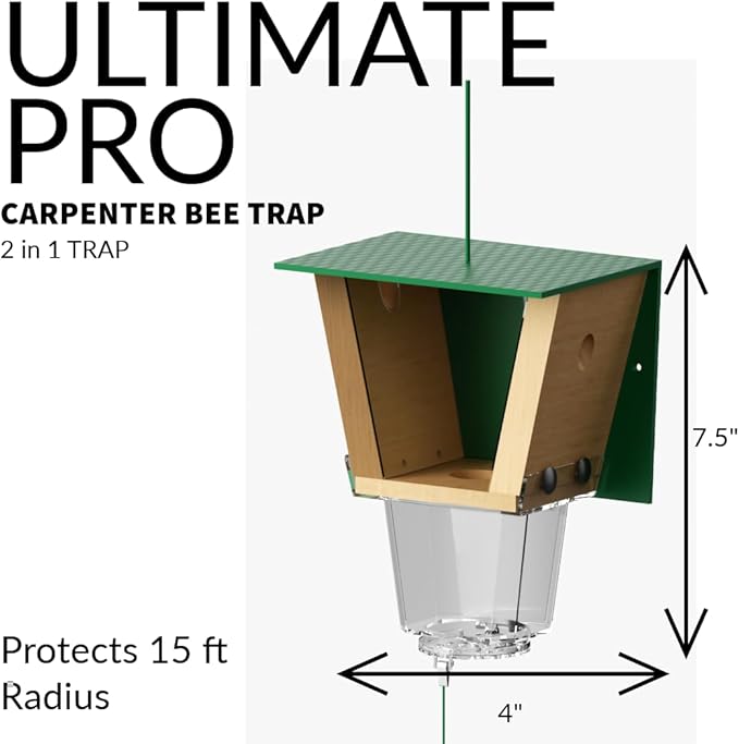 Best Bee Brothers Ultimate Pro Carpenter Bee Trap 2 Traps in 1 High-Capacity External Receptacle &amp Internal Bee Vault 2-Pack Black