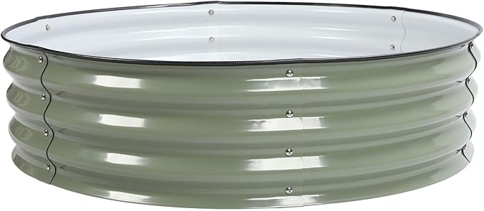 Fockety Garden Raised Bed Kit with Planter Rust Resistant Thick Raised Bed Kit with Smooth Edges Open Base for Outdoor Use (Light Green)