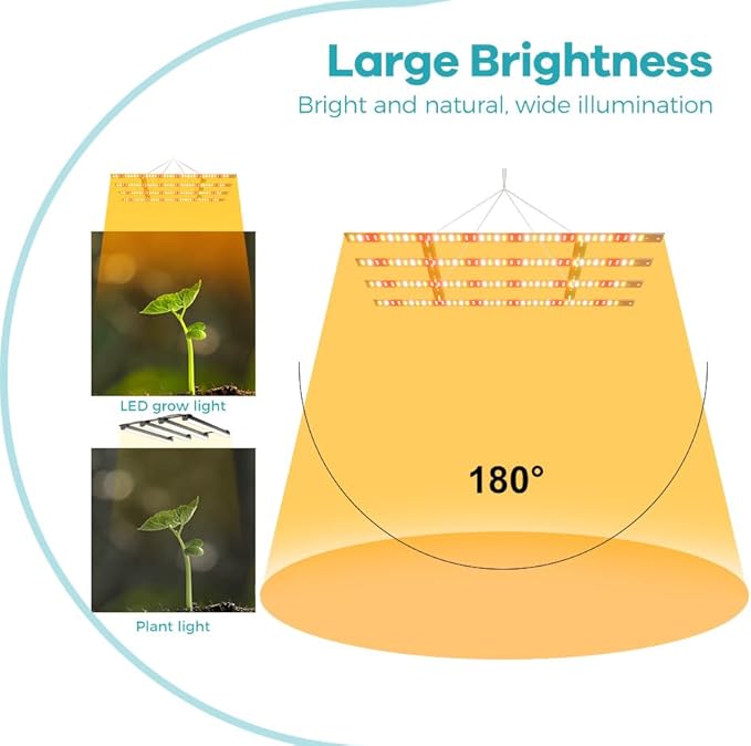 2Pcs 200W Grow Lights 100-277V Indoor Hydroponic System Lamps UV/IR Seedings Fill Lamp Sunlight Greenhouse Tent Vegs Succulent Flowers Moss Fruits Potting Cactus Lighting US Plug with Hook Hanging