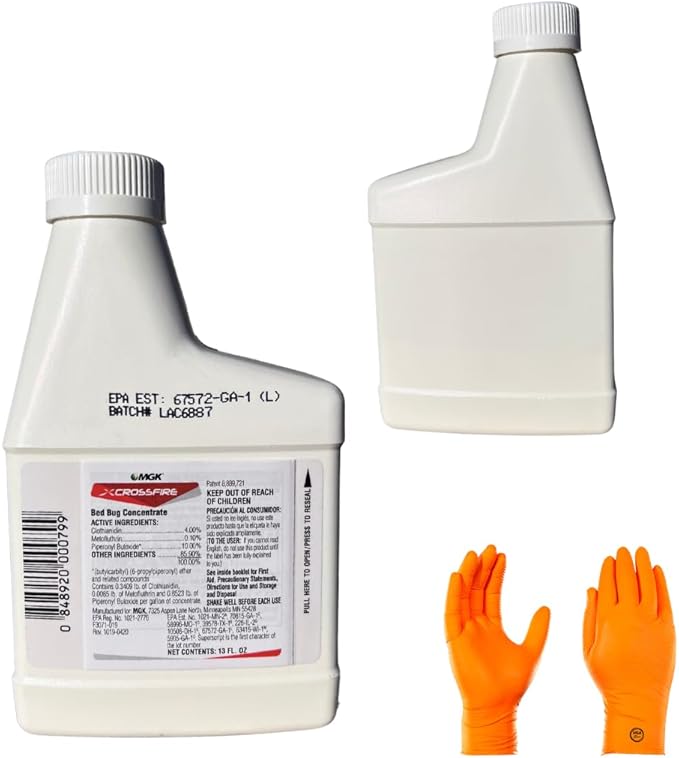 Crossfire Liquid Concentrate 13 oz - Long-Lasting Bed Bug Control Kils Bed Bugs and Their Eggs pyrethroid-Resistant.