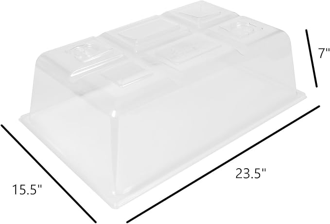 SUNPACK Sundome Plastic Multi-Vented Humidity Dome Clear 7 (Pack of 5) - Ideal for Greenhouses or Indoor Growing Able to Adjust Humidity with Vents