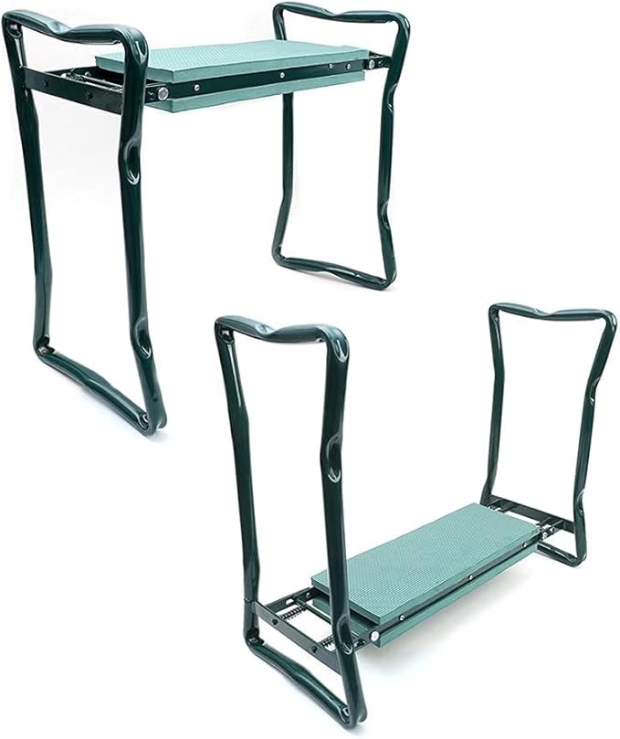 Garden Kneeler Seat Garden Stools Foldable Stool with Tool Bag Pouch EVA Foam Pad Capacity-Protects Your Knees for Gardening(Large-23.6 x 10.6 x 19.3) Tool kit（wh000005）