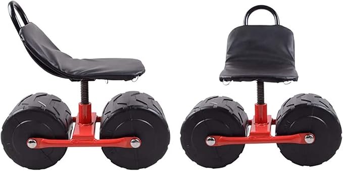Garden Rolling Work Seat Adjustable Height 360 Degree Swivel Gardening Seat on Wheel Swivel Weeding Stool Outdoor Lawn Care ?Picking Planting