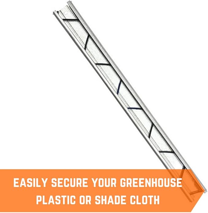 Farm Plastic Supply - Spring Wire &amp Lock Channel - (10 Pack) - Steel 6.5 ft Spring Lock Track &amp U-Channel Bundle for Greenhouse Plastic Polyethylene Film or Shade Cloth