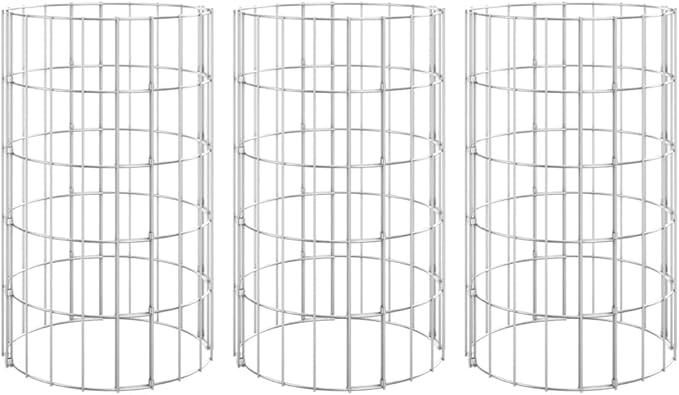 Circular Gabion Raised BedsGreenhouse PlanterDecorative Patio PlantersPatio Raised BedsVegetable PlantersHerb Plantersfor HerbsFruitsDeep-rooted vegetables3 pcs Galvanized Steel Ø11.8x19.7