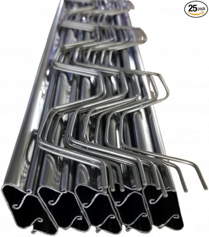 Farm Plastic Supply - Spring Wire &amp Lock Channel - (25 Pack) - Steel 6.5 ft Spring Lock Track &amp U-Channel Bundle for Greenhouse Plastic Polyethylene Film or Shade Cloth