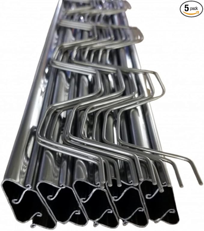 Farm Plastic Supply - Spring Wire &amp Lock Channel - (5 Pack) - Steel 6.5 ft Spring Lock Track &amp U-Channel Bundle for Greenhouse Plastic Polyethylene Film or Shade Cloth