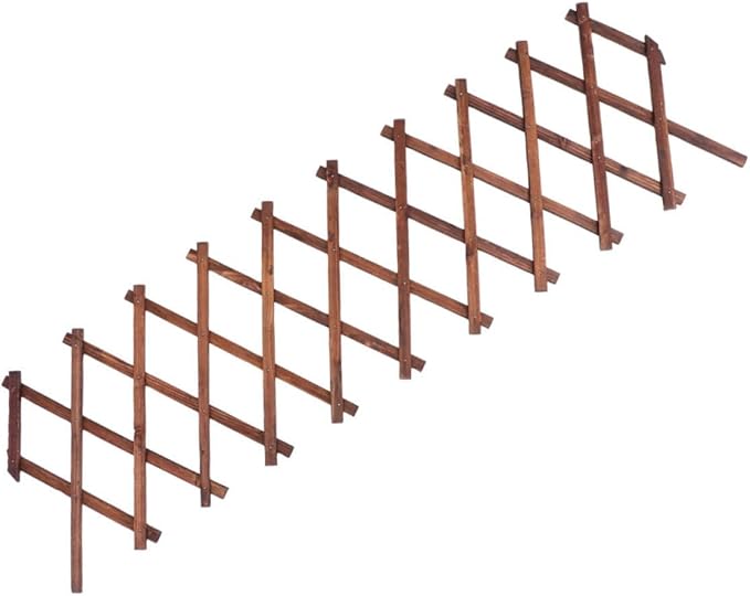 Wooden Climbing Plant Support Carbonized Lattice Trellis Garden Fence Panel for Plants