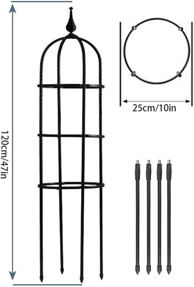 Garden Obelisk Trellis for Climbing Plants Outdoor 47.32429.535.5 H Metal Trellis with Anti-Rust Coated Garden Trellis for Potted Climbing Flowers Vegetable Vine Indoor Outdoor ( Size : 10/25cm