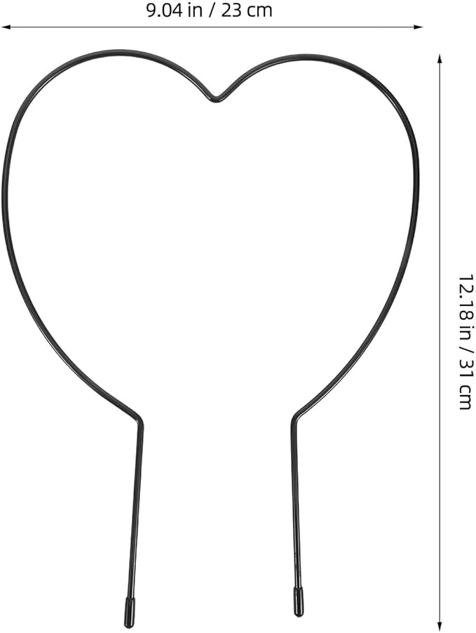 4pcs Heart-Shaped Iron Garden Trellis Plant Support Stakes for Climbing Roses and Vine Plants 4mm Thick Metal Potted Stand for Indoor and Outdoor Flowers Vegetables and Fruits